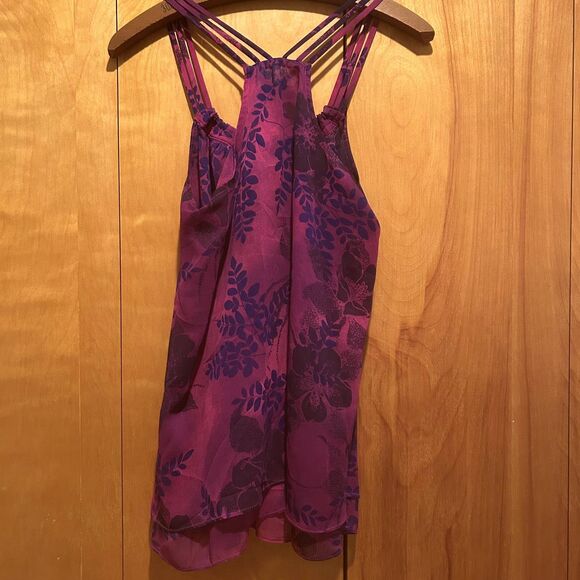 Express Retro Tank-Purple Floral-Flowy-Strappy Sz M-Fairy-Whimsigoth - Picture 11 of 11